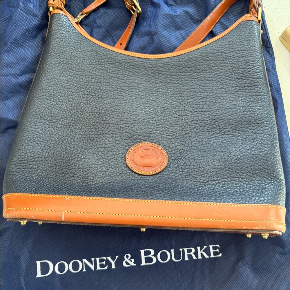 Dooney & Bourke Black and Tan Shoulder Bag with Classic Design